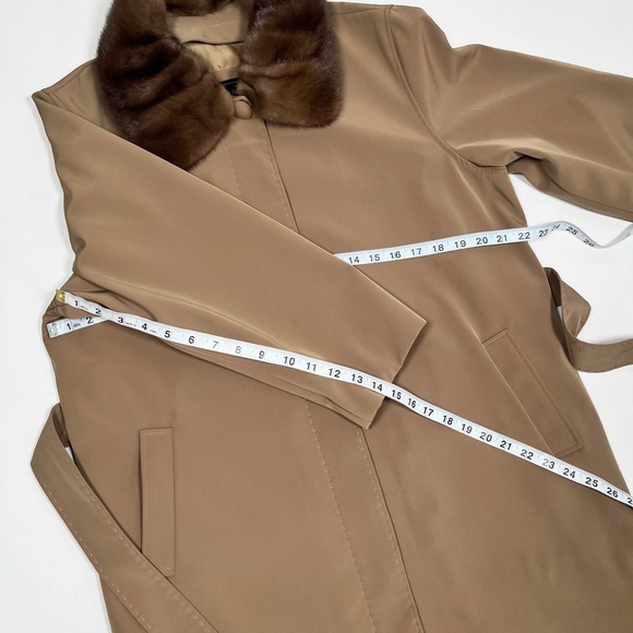 Casey Park genuine mink color trench coat jacket - Picture 8 of 12
